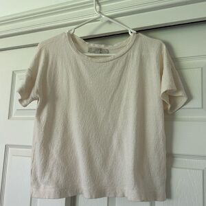 Loft, cream, crinkle shirt